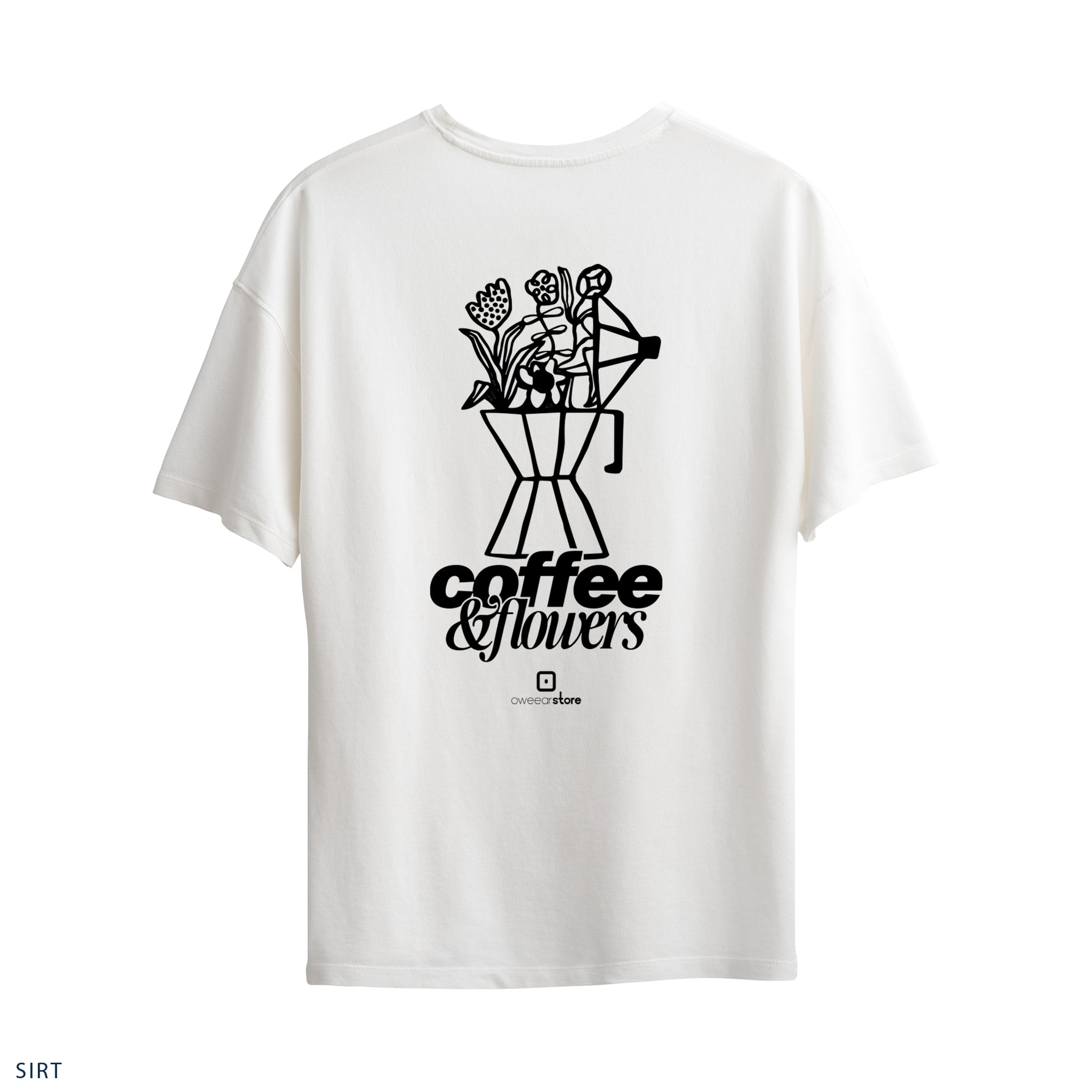 Oversize T-Shirt "Coffee & Flowers"
