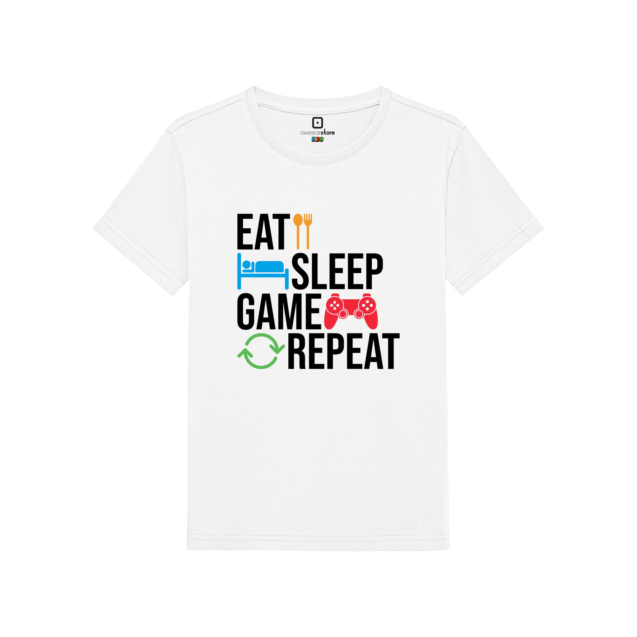 Çocuk T-Shirt "Eat Sleep Game Repeat"