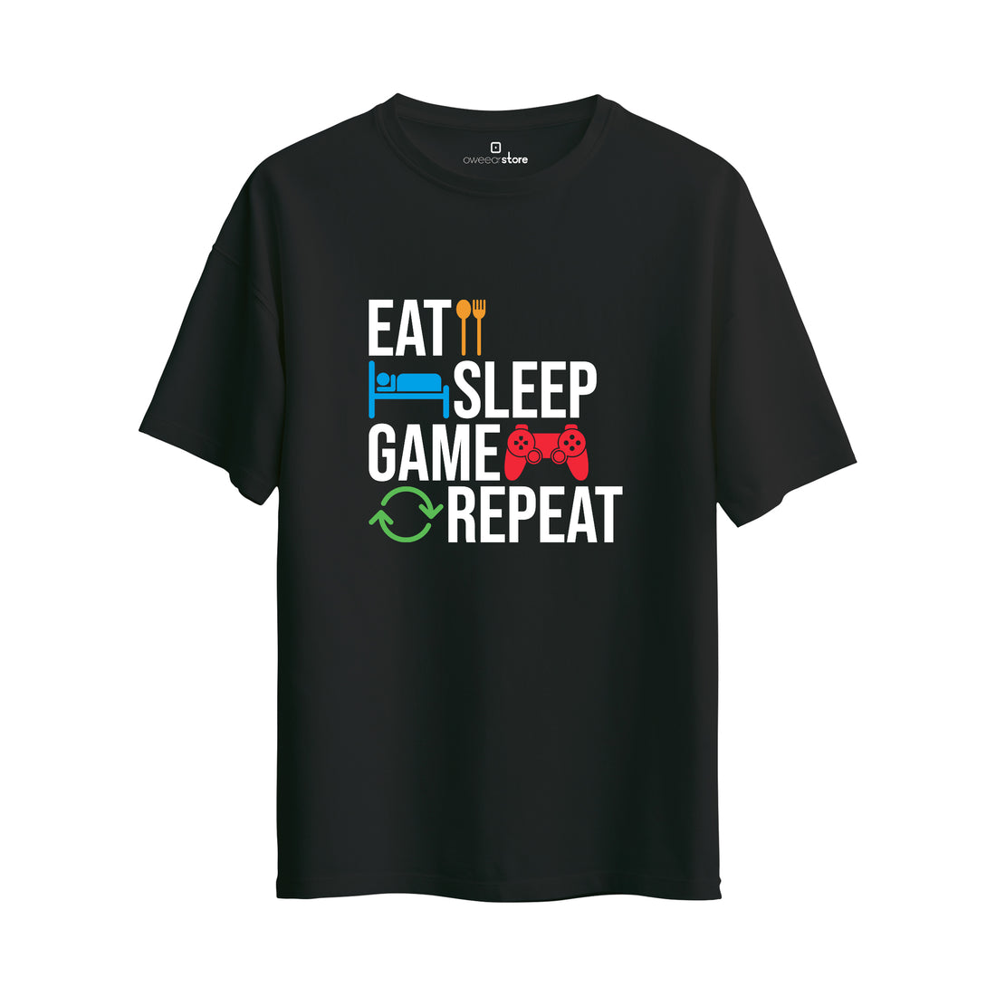 Oversize T-Shirt "Eat Sleep Game Repeat"