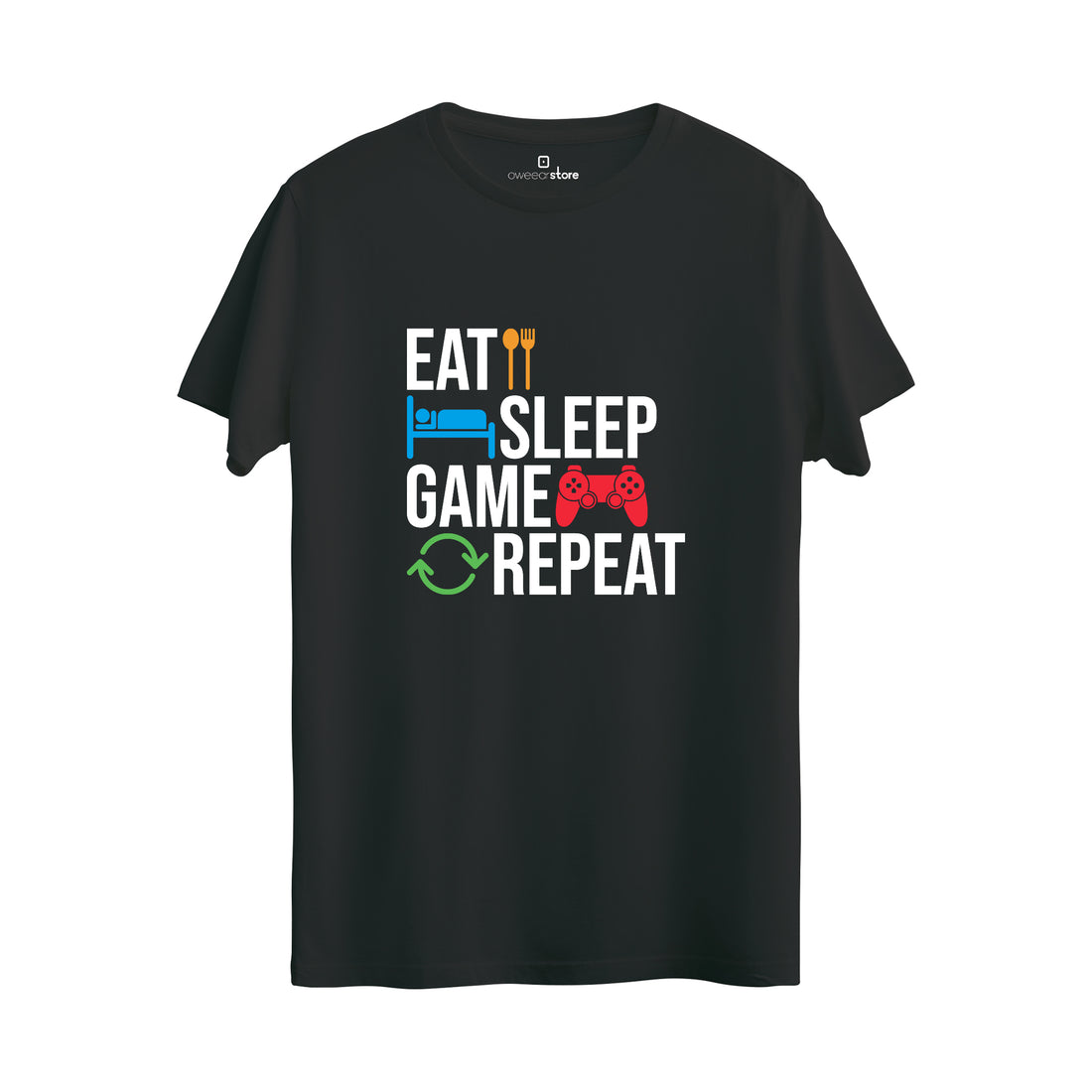 Regular T-Shirt "Eat Sleep Game Repeat"