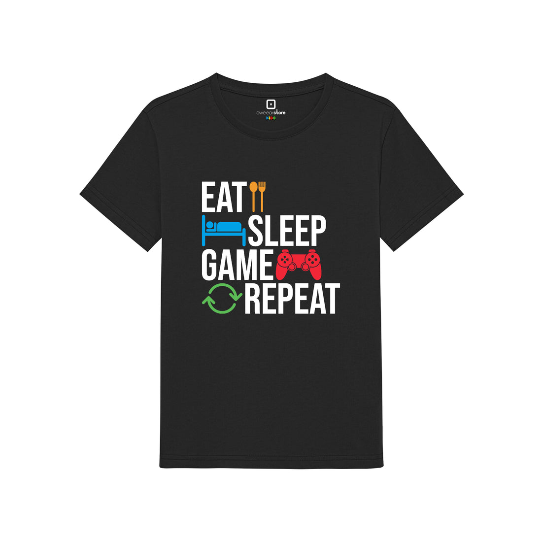 Çocuk T-Shirt "Eat Sleep Game Repeat"